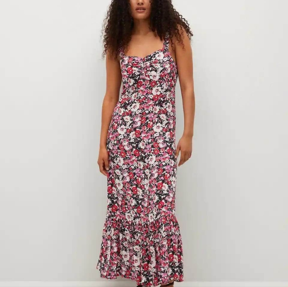 MANGO RUFFEL PRINTED MAXI DRESS - Picture 2 of 6
